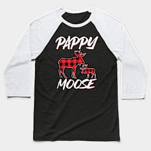 Red Plaid Pappy Moose Matching Family Pajama Christmas Gift Baseball T-Shirt